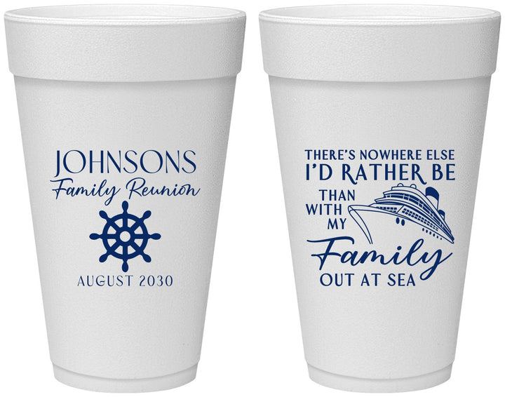 Personalized Family Reunion 20 oz Foam Cups - Cruise Nautical | 160024
