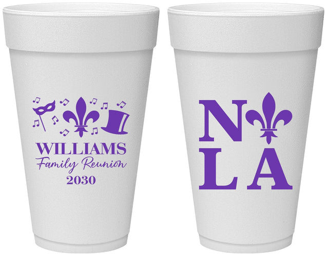 Personalized Family Reunion 20 oz Foam Cups - New Orleans | 160031