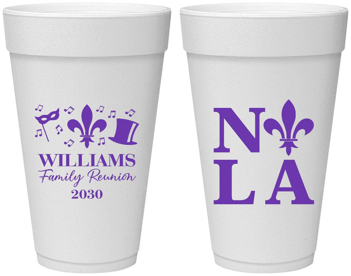 Personalized Family Reunion 20 oz Foam Cups - New Orleans | 160031