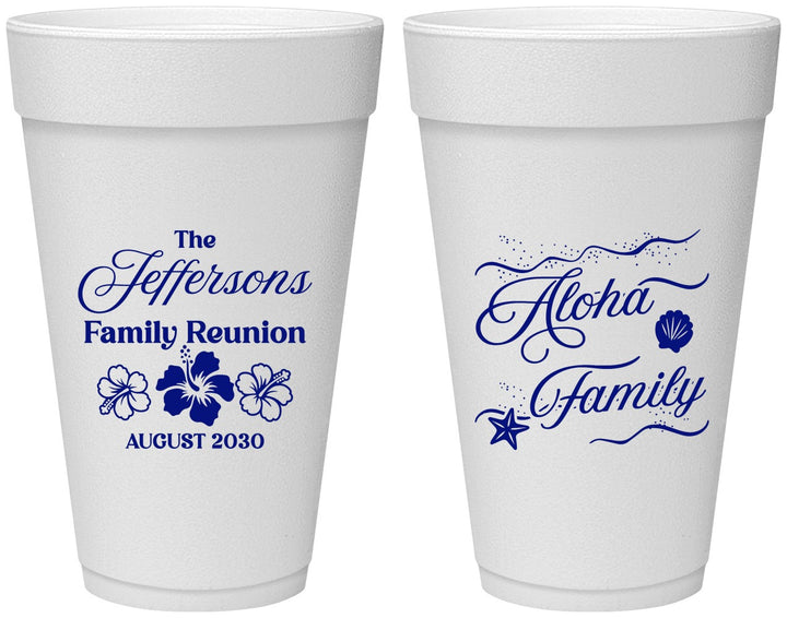 Personalized Family Reunion 20 oz Foam Cups - Hawaii | 160032