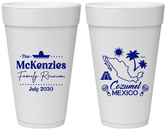 Personalized Family Reunion 20 oz Foam Cups - Mexico | 160033