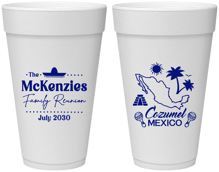Personalized Family Reunion 20 oz Foam Cups - Mexico | 160033