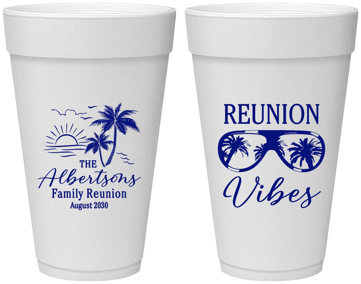 Personalized Family Reunion 20 oz Foam Cups - Beach | 160034