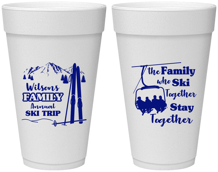Personalized Family Reunion 20 oz Foam Cups - Ski Trip | 160040