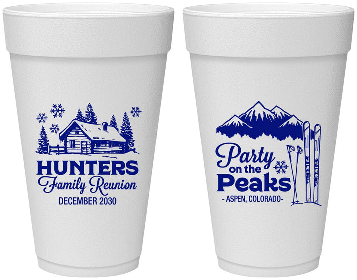 Personalized Family Reunion 20 oz Foam Cups - Ski Trip | 160042