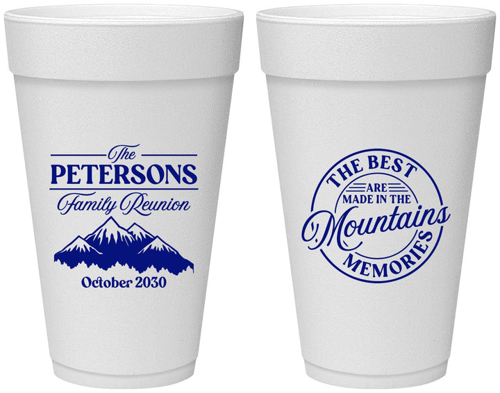 Personalized Family Reunion 20 oz Foam Cups - Mountains | 160043