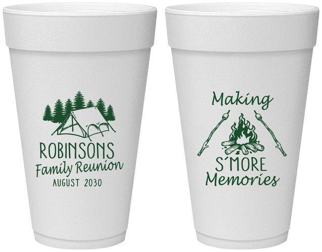 Personalized Family Reunion 20 oz Foam Cups - Camping | 160046