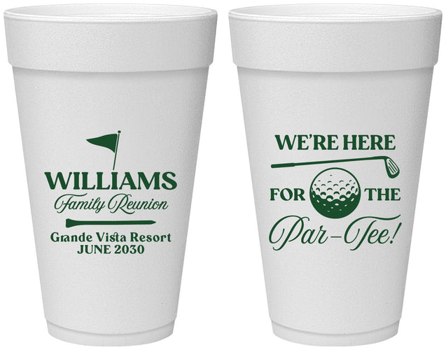 Personalized Family Reunion 20 oz Foam Cups - Golf | 160047