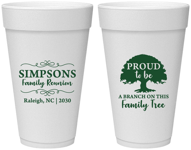 Personalized Family Reunion 20 oz Foam Cups - Family Tree | 160050