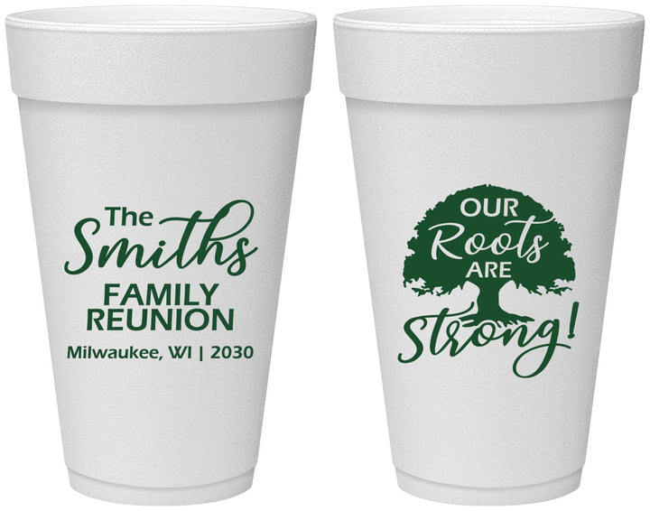 Personalized Family Reunion 20 oz Foam Cups - Our Roots Are Strong | 160051