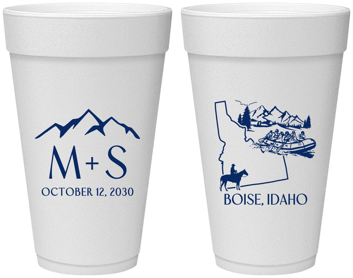Personalized Wedding 20 oz Foam Cups - Idaho | 161
