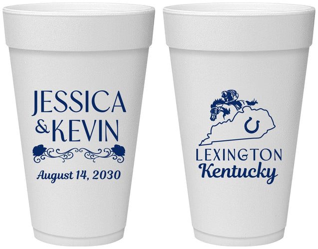 Personalized Wedding 20 oz Foam Cups - Kentucky | 166