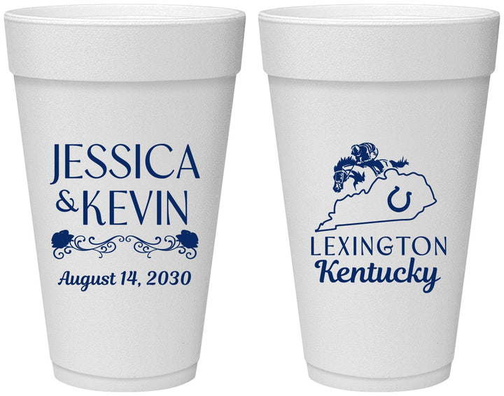 Personalized Wedding 20 oz Foam Cups - Kentucky | 166