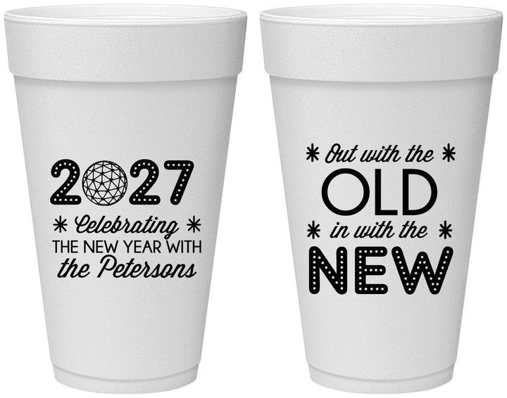 Personalized New Years 20 oz Foam Cups - 2027 Out With The Old | 170000