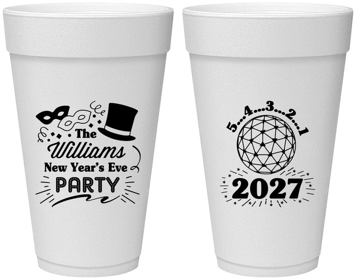 Personalized New Years 20 oz Foam Cups - 2027 Ball | 170005