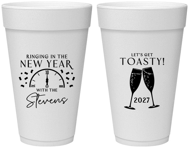 Personalized New Years 20 oz Foam Cups - 2027 Toast | 170008