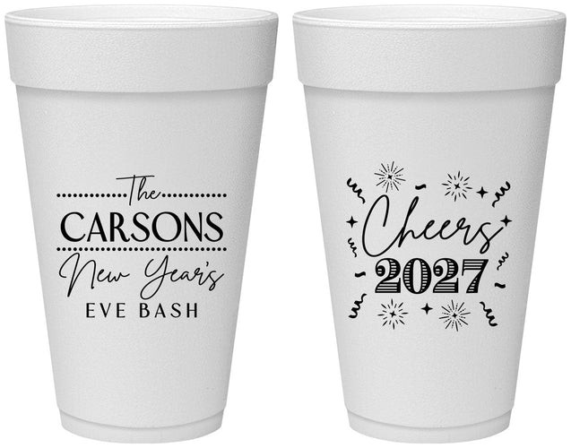 Personalized New Years 20 oz Foam Cups - 2027 Cheers | 170018