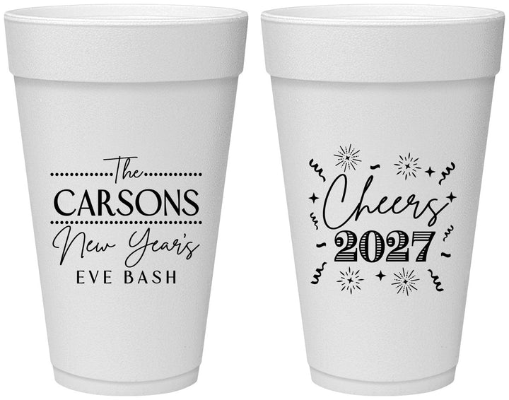 Personalized New Years 20 oz Foam Cups - 2027 Cheers | 170018