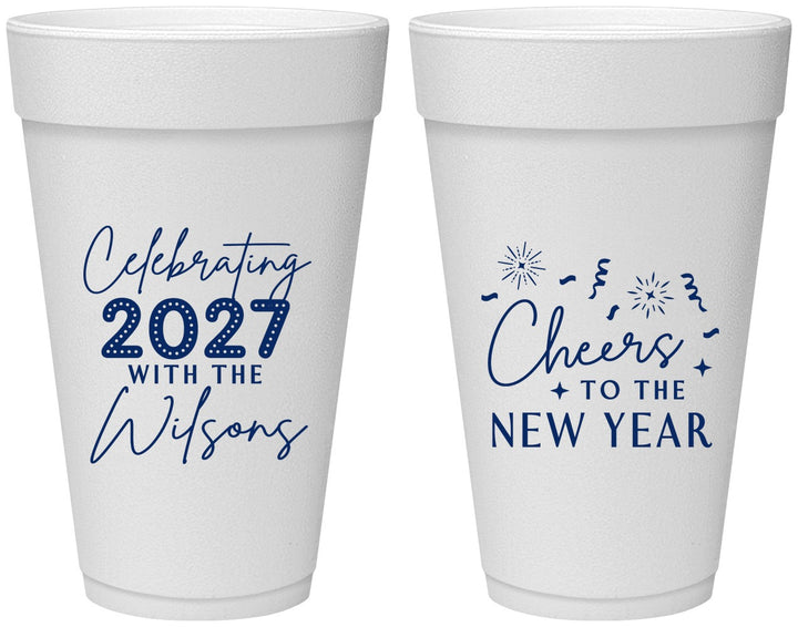 Personalized New Years 20 oz Foam Cups - 2027 Cheers | 170019