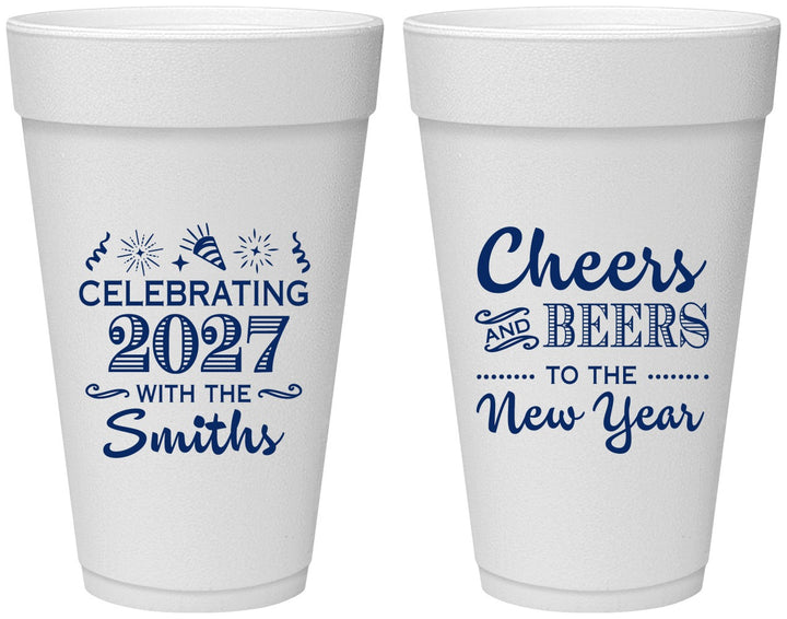 Personalized New Years 20 oz Foam Cups - 2027 Cheers | 170023
