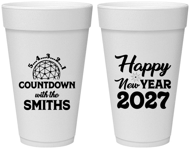 Personalized New Years 20 oz Foam Cups - 2027 Countdown | 170026