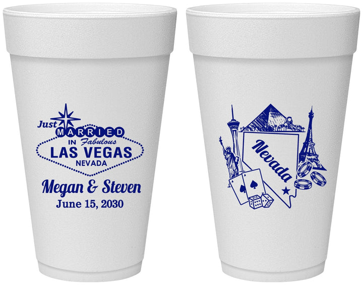 Personalized Wedding 20 oz Foam Cups - Nevada | 177