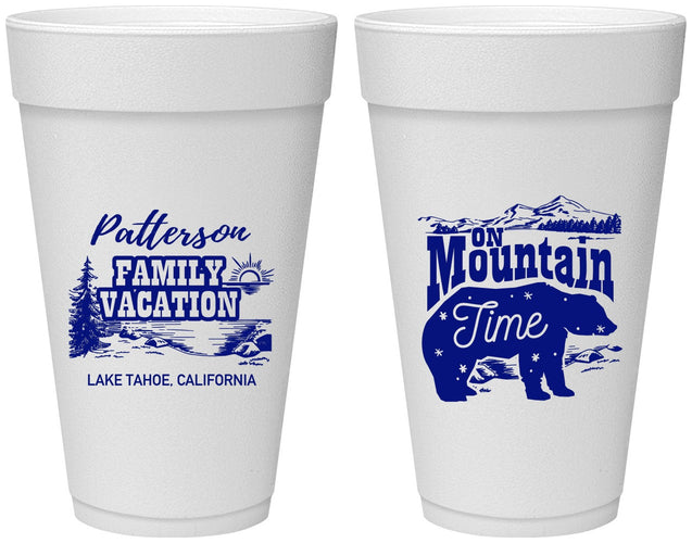 Personalized Family Vacation 20 oz Foam Cups - Mountain | 180028