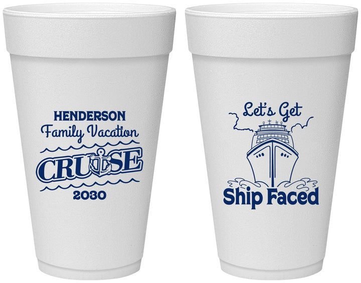 Personalized Family Vacation 20 oz Foam Cups - Cruise | 180038
