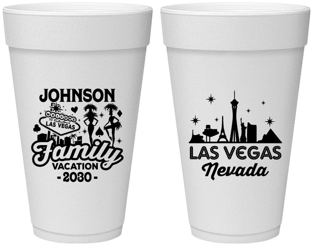 Personalized Family Vacation 20 oz Foam Cups - Las Vegas | 180048