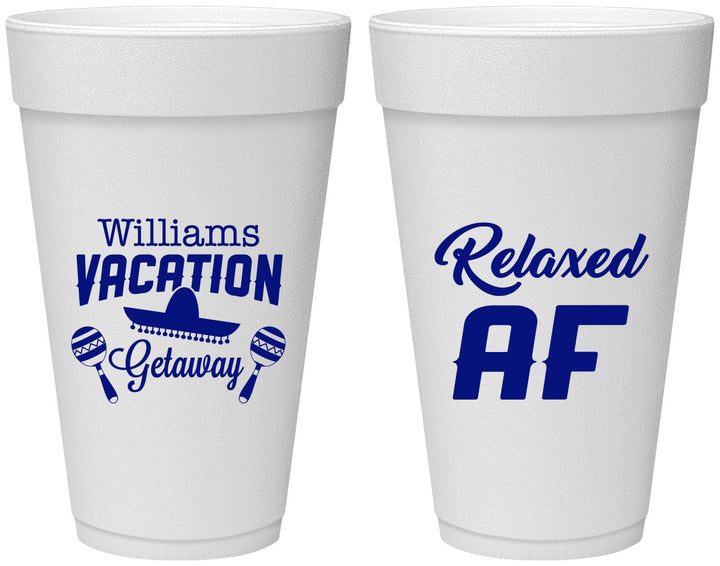 Personalized Family Vacation 20 oz Foam Cups - Beach | 180059