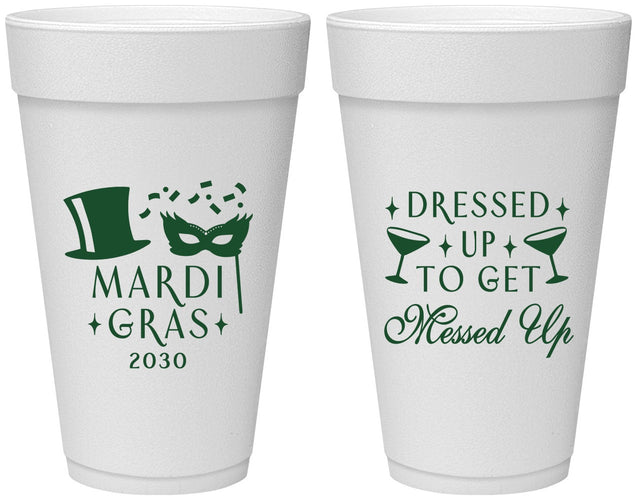 Personalized Mardi Gras 20 oz Foam Cups - Fleur De Lis | 190015