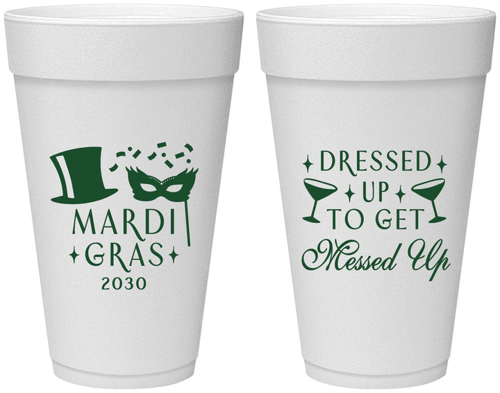 Personalized Mardi Gras 20 oz Foam Cups - Fleur De Lis | 190015