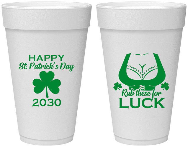 Personalized St Patricks Day 20 oz Foam Cups - Clover Irish | 200008