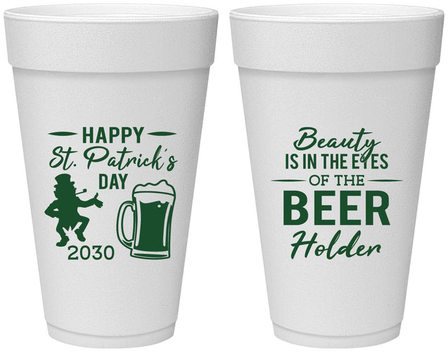 Personalized St Patricks Day 20 oz Foam Cups - Leprechaun | 200019