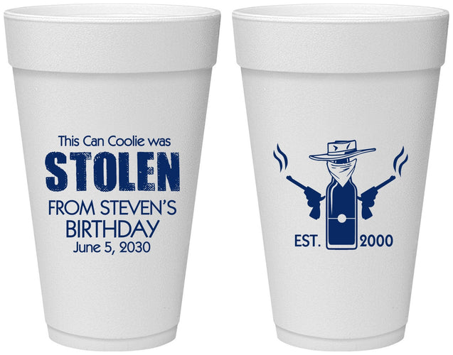 Personalized Birthday 20 oz Foam Cups - 30th | 20007