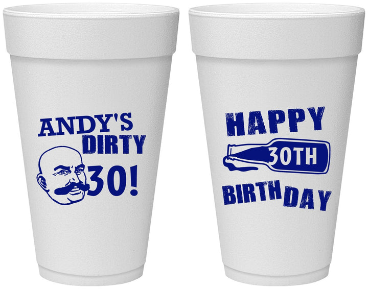 Personalized Birthday 20 oz Foam Cups - 30th | 20012
