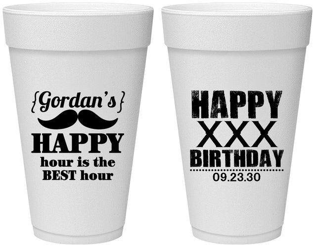 Personalized Birthday 20 oz Foam Cups - 30th | 20013