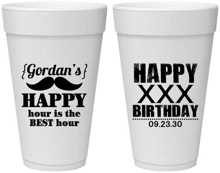Personalized Birthday 20 oz Foam Cups - 30th | 20013
