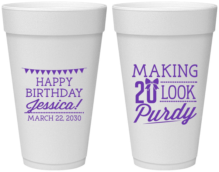 Personalized Birthday 20 oz Foam Cups - 20th | 20021