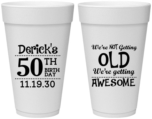 Personalized Birthday 20 oz Foam Cups - 50th | 20052