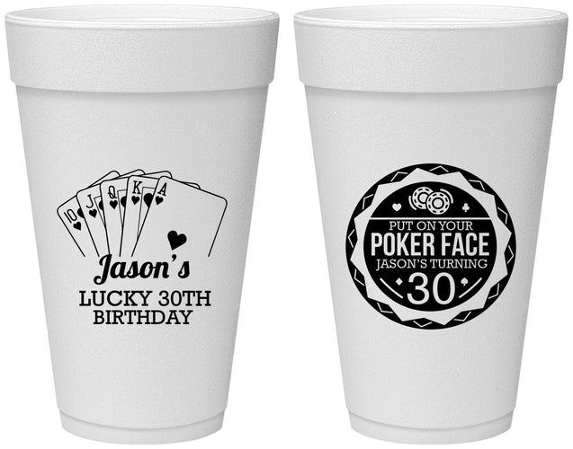 Personalized Birthday 20 oz Foam Cups - 30th Las Vegas | 20060