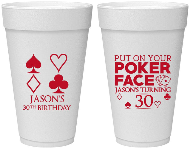 Personalized Birthday 20 oz Foam Cups - 30th Las Vegas | 20062