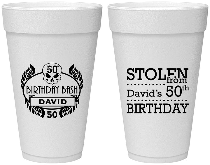 Personalized Birthday 20 oz Foam Cups - 50th | 20068