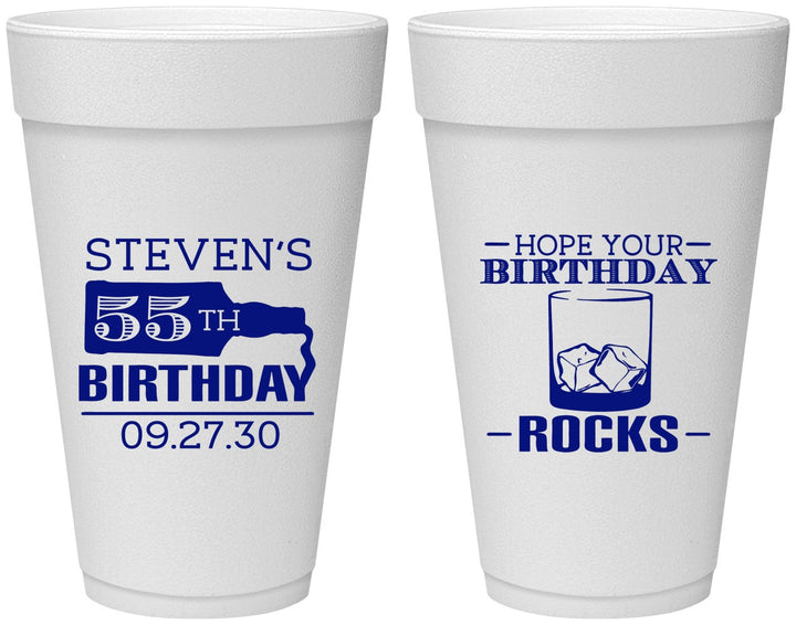Personalized Birthday 20 oz Foam Cups - 55th | 20090