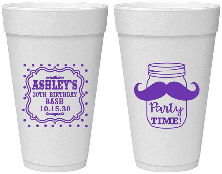 Personalized Birthday 20 oz Foam Cups - 20th | 20096