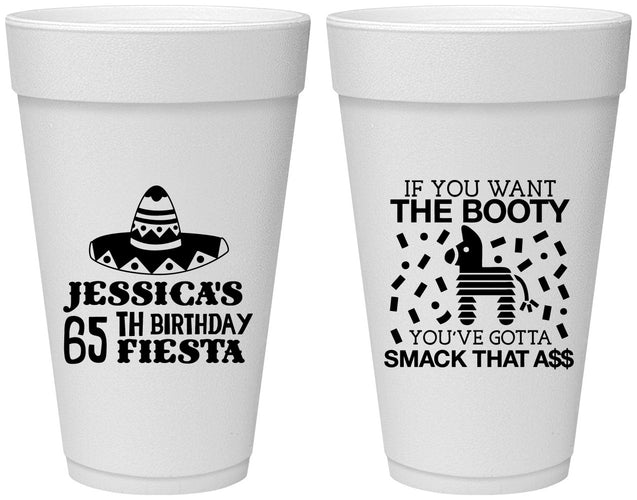 Personalized Birthday 20 oz Foam Cups - 65th Mexico | 20108
