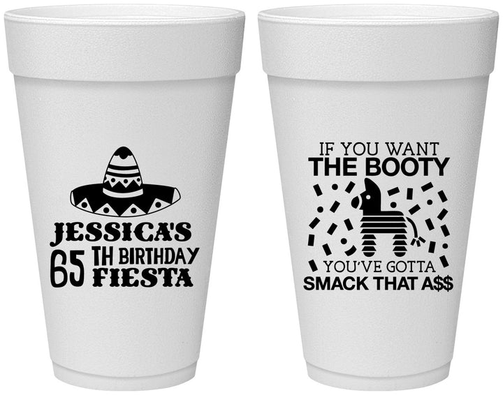 Personalized Birthday 20 oz Foam Cups - 65th Mexico | 20108