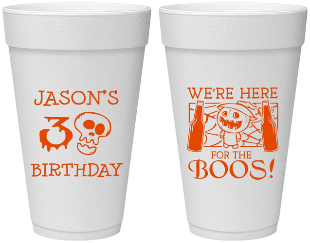 Personalized Birthday 20 oz Foam Cups - 30th Halloween | 20112