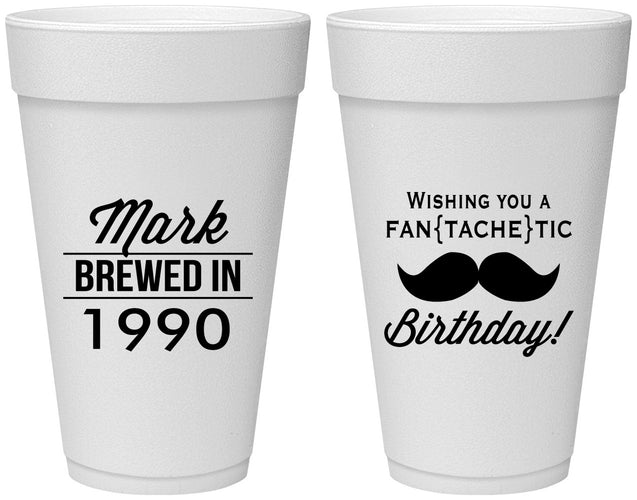 Personalized Birthday 20 oz Foam Cups - 40th | 20119