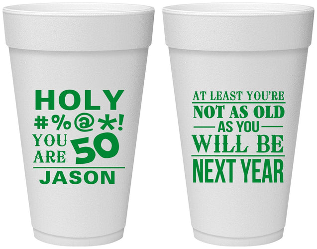 Personalized Birthday 20 oz Foam Cups - 50th | 20122